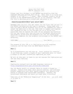 Lab 7: Exoplanet Transit