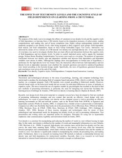 the effects of text density levels and the cognitive style of field