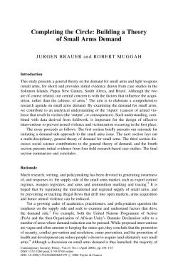 Building a Theory of Small Arms Demand