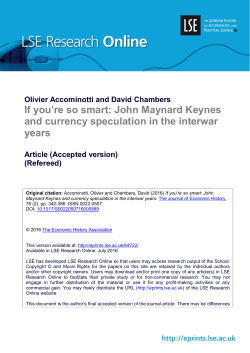 If you`re so smart: John Maynard Keynes and currency speculation