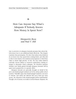 How Can Anyone Say What`s Adequate If Nobody