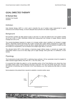 goal directed therapy - Annual Queenstown Update in Anaesthesia