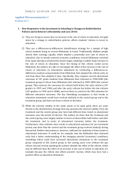 Sample problem set which received max. grade