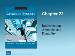 Implementing Atomicity and Durability