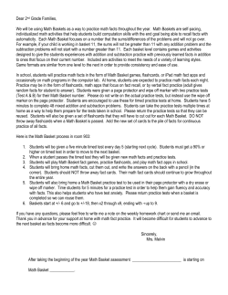 Math Basket Explanation and Procedures
