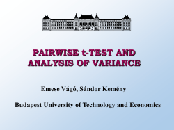 Pair-wise t-Test and analysis of variances