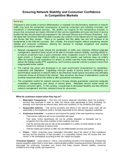 Ensuring Network Stability and Consumer Confidence in