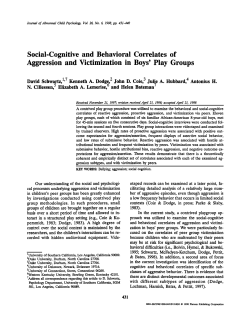 Social-Cognitive and Behavioral Correlates of Aggression and