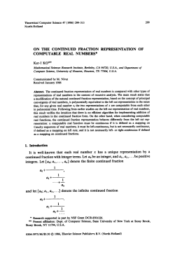 ON THE CONTINUED FRACTION