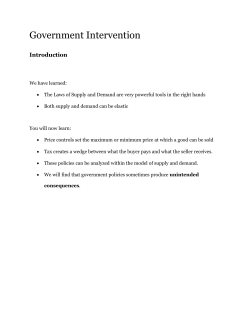 Case Study: Rent Control in the Short Run and the Long Run