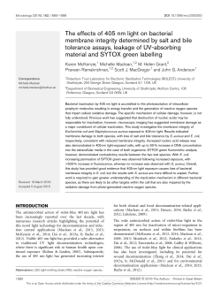 The effects of 405 nm light on bacterial membrane