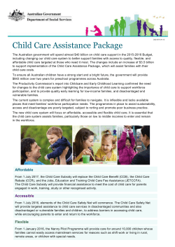 Child Care Assistance Package - Department of Social Services