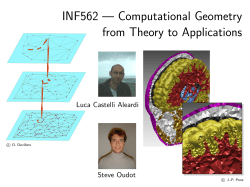INF562 &mdash; Computational Geometry from Theory to Applications