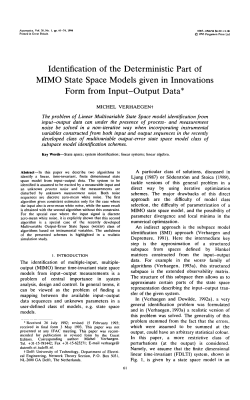 Identification of the Deterministic Part of MIMO State Space Models