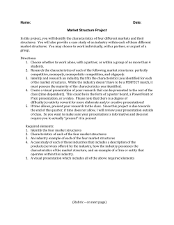 Name: Date: Market Structure Project In this project, you will identify