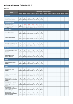 Advance Release Calendar 2017 - Department of Statistics, Malaysia