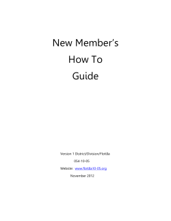 New Member`s How To Guide Version 1 District/Division/Flotilla 054
