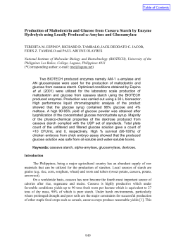 Production of Maltodextrin and Glucose from Cassava Starch by