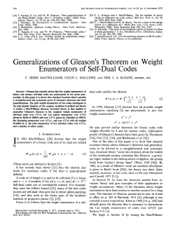 Generalizations of Gleason`s Theorem on Weight