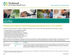 Federal and Indiana Laws Protecting Individuals from Tort Liability