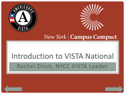 Source: VISTA Supervisors Manual App E