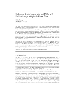 Undirected Single Source Shortest Paths with Positive Integer