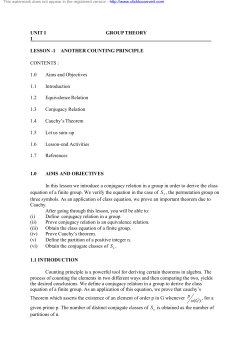 UNIT I GROUP THEORY 1 LESSON