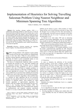 Implementation of Heuristics for Solving Travelling Salesman