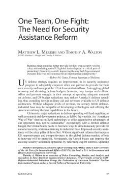 One Team, One Fight: The Need for Security Assistance Reform