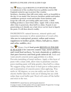INGREDIENTS: natural beeswax, mineral spirits and turpentine