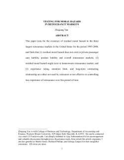 Testing for Moral Hazard in Reinsurance Markets