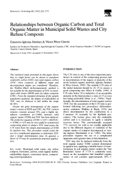 Relationships between Organic Carbon and Total