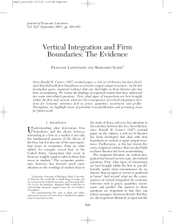 Vertical Integration and Firm Boundaries: The Evidence