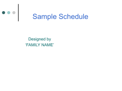 Sample Schedule