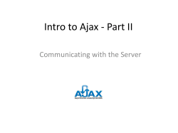 Intro to AJAX Part II