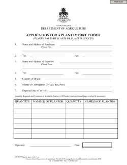 application for a plant import permit