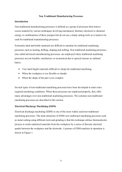 Non Traditional Manufacturing Processes