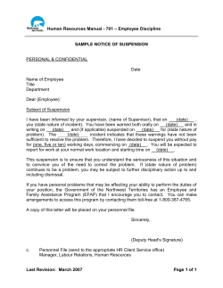 Sample Notice of Suspension Letter