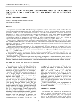 the influence of the organic and inorganic form of zinc on volume