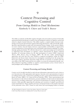 Context Processing and Cognitive Control