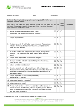 MARAC- risk assessment form &copy; Web www.caada.org.uk &copy; CAADA