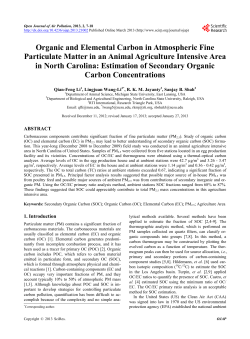 Organic and Elemental Carbon in Atmospheric Fine Particulate