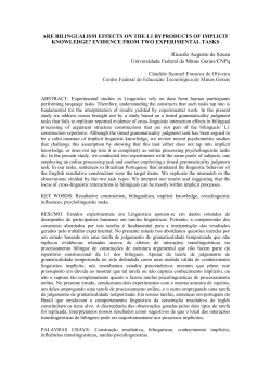 ARE BILINGUALISM EFFECTS ON THE L1 BYPRODUCTS OF