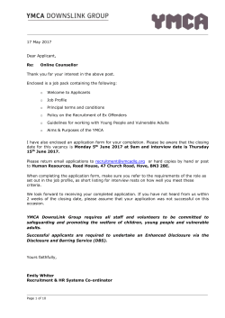 Job Profile - YMCA DownsLink Group