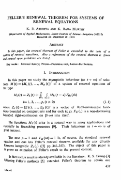 FELLER`S RENEWAL THEOREM FOR SYSTEMS OF RENEWAL