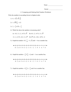Compare and Order Real Numbers Worksheet #4