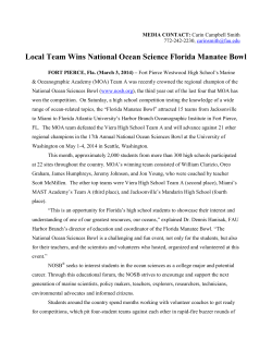 Local Team Wins National Ocean Science Florida Manatee Bowl