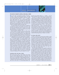 SB9-1 THE COST OF EQUITY CAPITAL FOR SMALL FIRMS