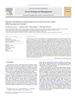 Biomass distribution among tropical tree species grown under