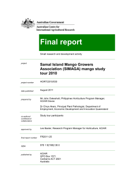 Samal Island Mango Growers Association (SIMAGA)